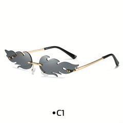 Flame Rimless Cycling Sunglasses UV Protected Eyewear