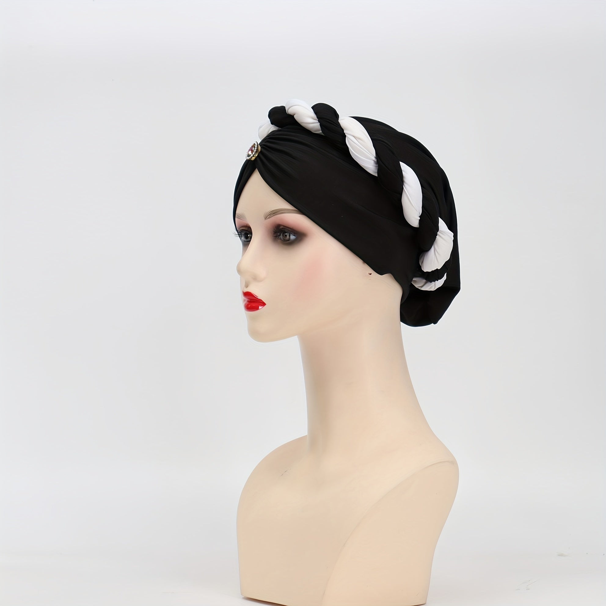 Crystal Pendant Turban Cap Elastic Head Wrap Ramadan Head Scarf