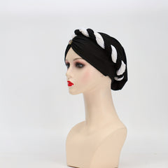 Crystal Pendant Turban Cap Elastic Head Wrap Ramadan Head Scarf