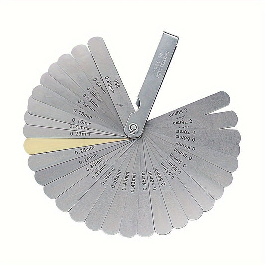 32 Blades Range Finder Feeler Gauge 0.04-0.88mm Gap Size Copper Sheet