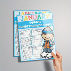 January Reading Comprehension Workbook for Kids - Matching & Coloring Fun