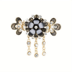 Boho Flower Rhinestone Hair Barrettes Crystal Hair Clips