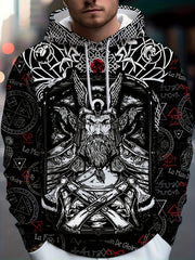 Men's All Over Print Hoodie Kangaroo Pocket Loose Pullover