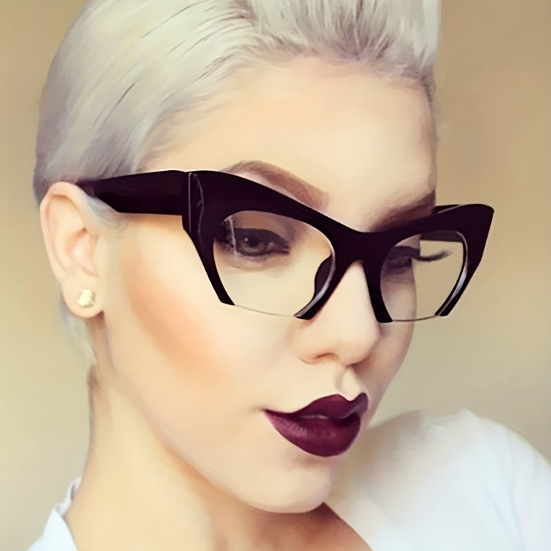 Vintage Cat Eye Women Glasses Metal Eyewear