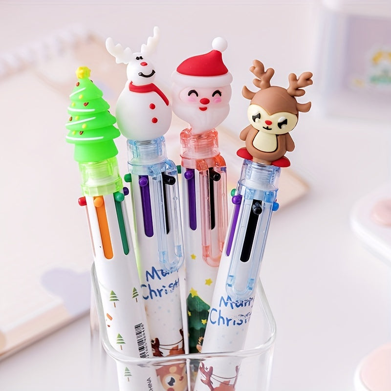 1pc Christmas 6 Ballpoint Pen Hand Account Marker Pen Student Prize Gift Pen