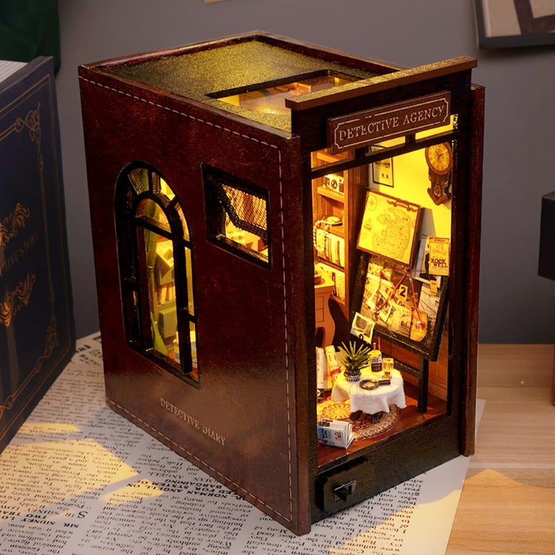 Bookshelf Dollhouse Kit 3D Puzzle Model Building DIY Craft Set