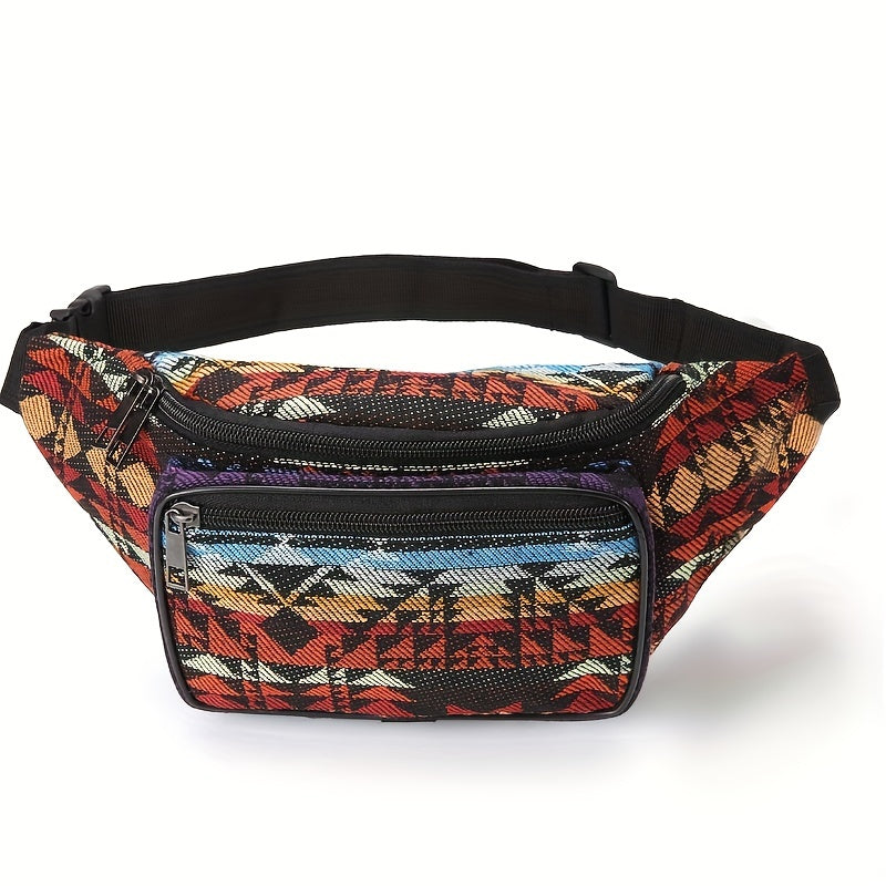 Ethnic Style Fabric Fanny Pack Women's Geo Pattern Waist Bag