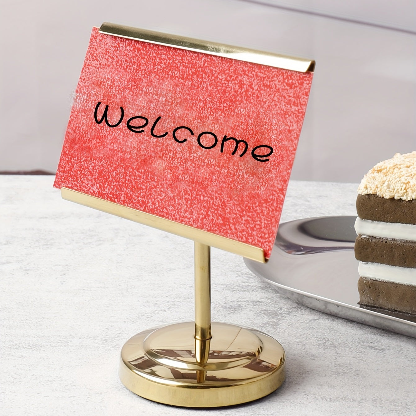 Stainless Steel Table Number Holder for Home and Office Decor