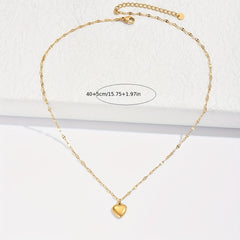 Heart Pendant Necklace for Women Girls 14K Plated