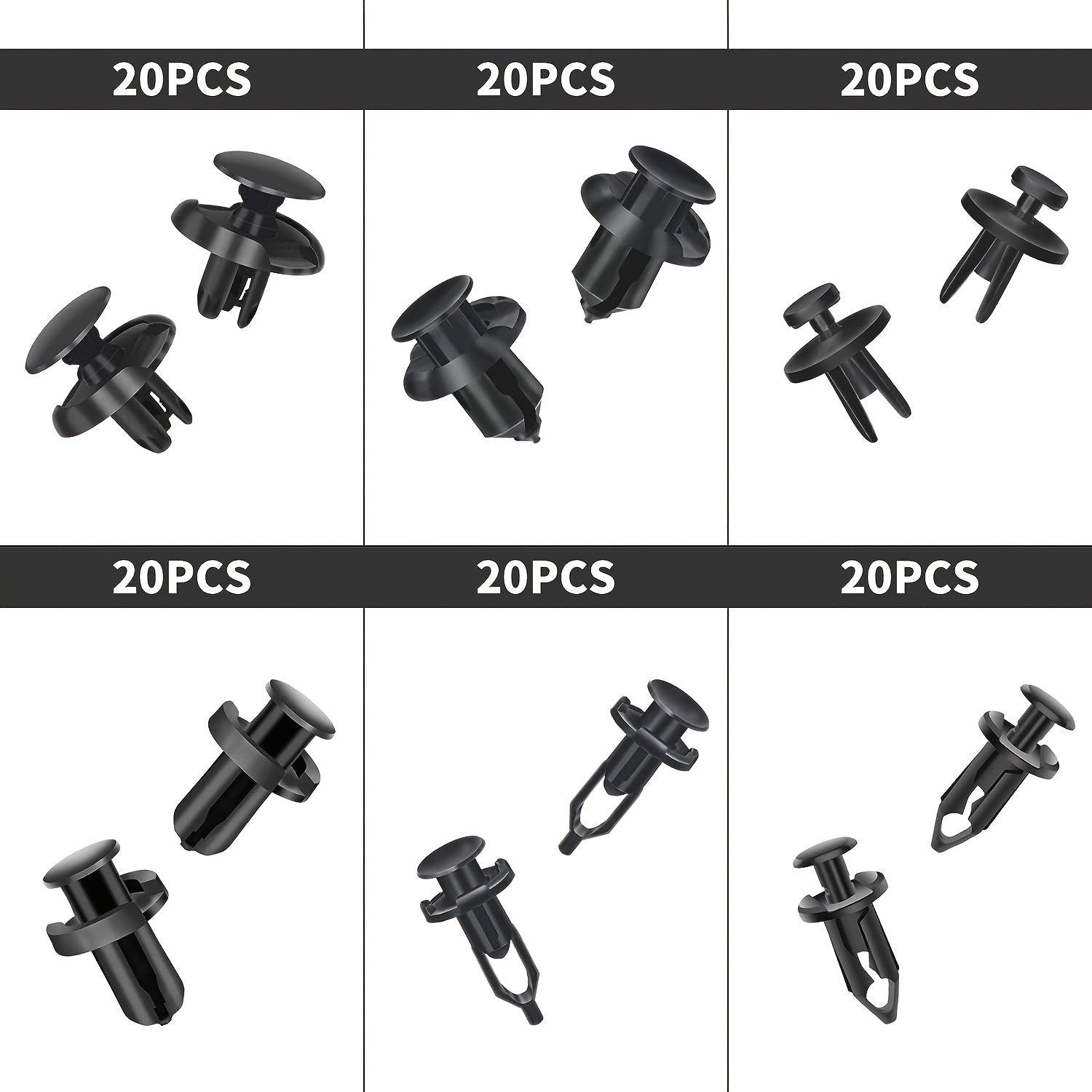 125pcs Nylon Bumper Push Fasteners + Removal Tool