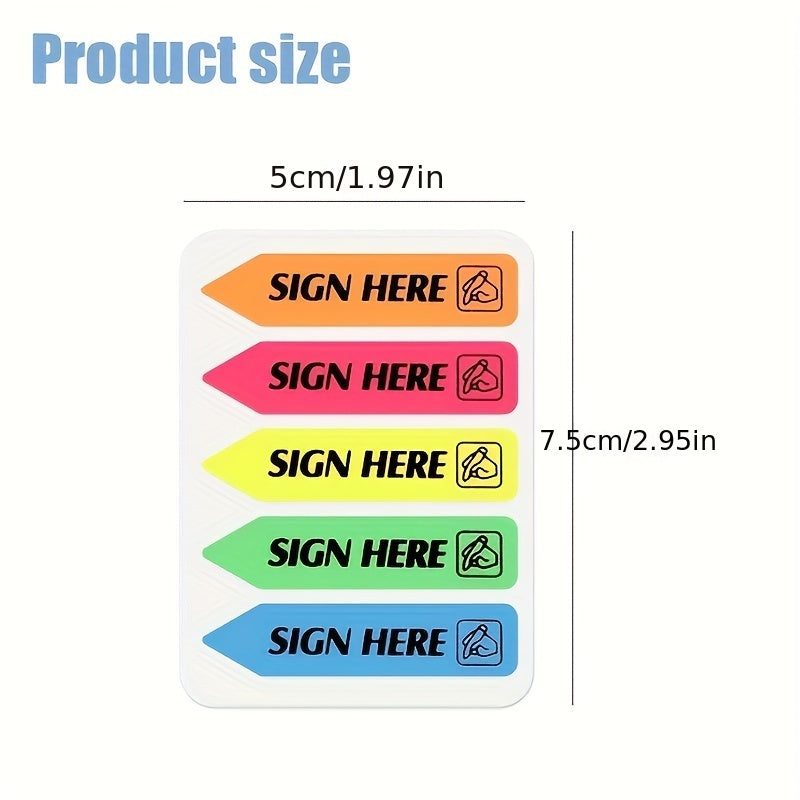 6 Packs Sign Here Tabs Stickers Notes Flags Sticky Assorted Colors