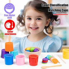Wooden Sorting & Stacking Toys for 3 Recognition & Fine Motor Skill Development