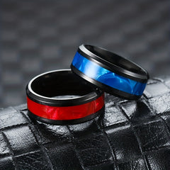 European American Men's Shell Titanium Steel Ring