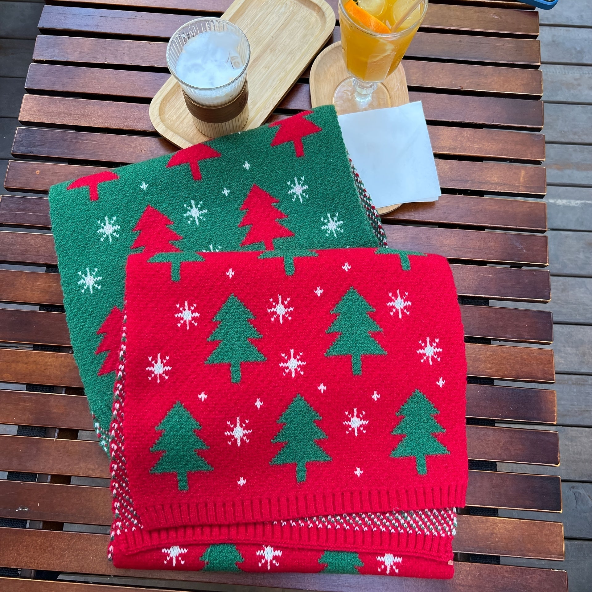 Knitted Wool Warm Casual Christmas Scarf