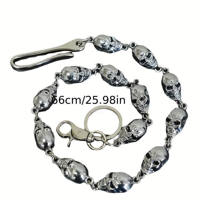 Men's Motorcycle Key Chain Jean Biker Wallet Belts Chain Skull Charm Gothic Rock