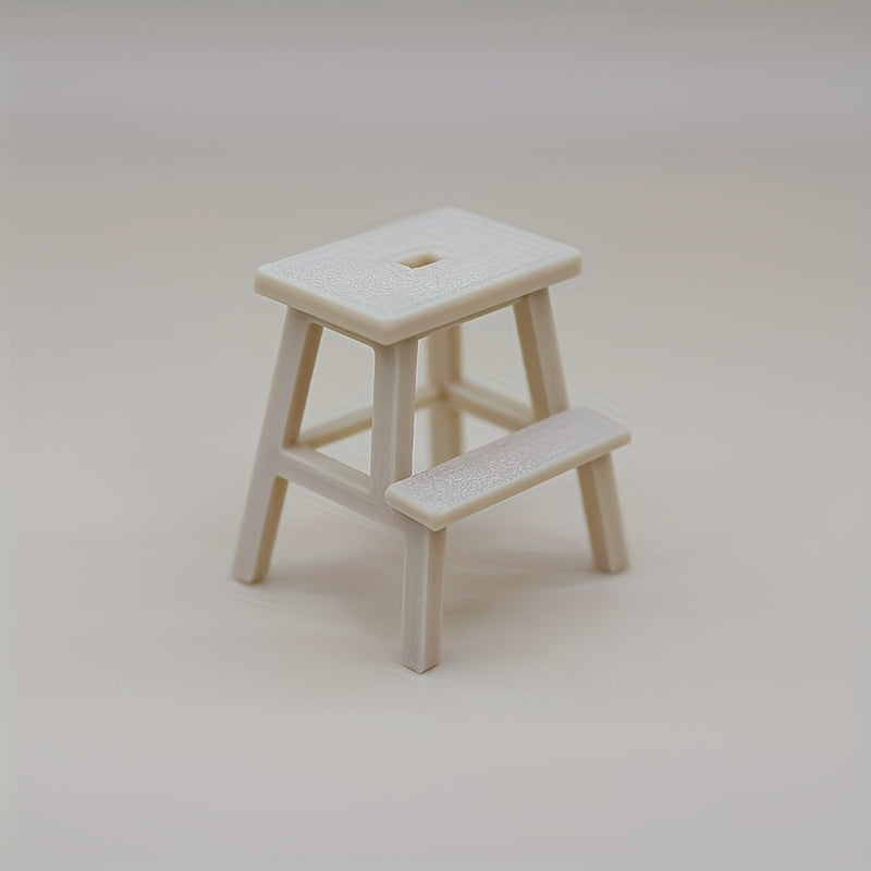 Dollhouse Mini Stool Storage Bench Faux Chair Model DIY Accessories