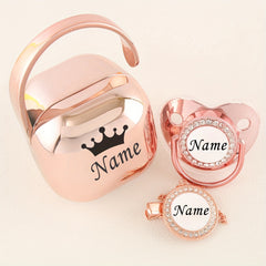 Personalized Baby Pacifier Set with Name, Box & Clip