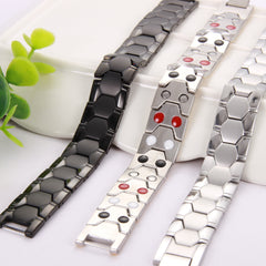 Men's Titanium Steel Magnetic Bracelet Ultra Strength Magnets Adjustable Length