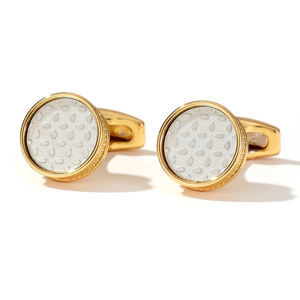 Men's Round Gold Cufflinks