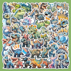 55pcs Dinosaur Stickers Reusable Vinyl Decals for Water Bottles Notebooks Phone