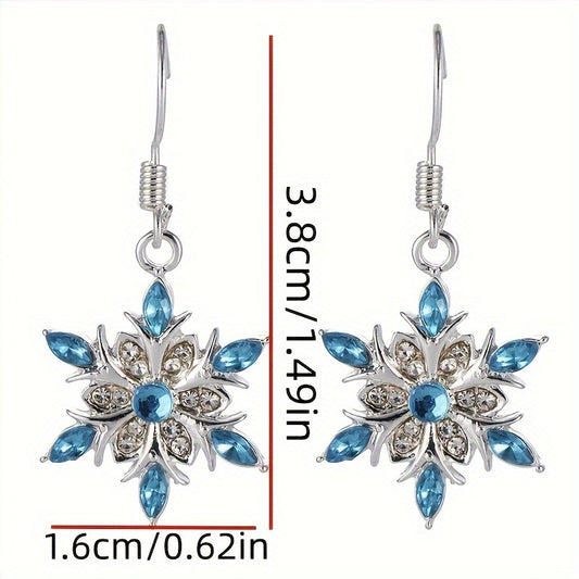 Snowflake Earrings Artificial Diamond Earrings Party Jewelry Gift For Women