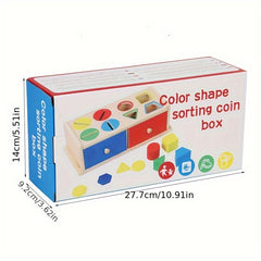 Geometric Shape Coin Box Fine Motor Skills Training Toy