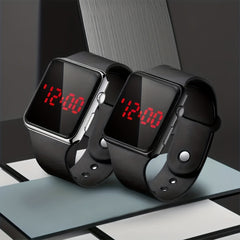 2pcs Square LED Digital Electronic Watch Unisex