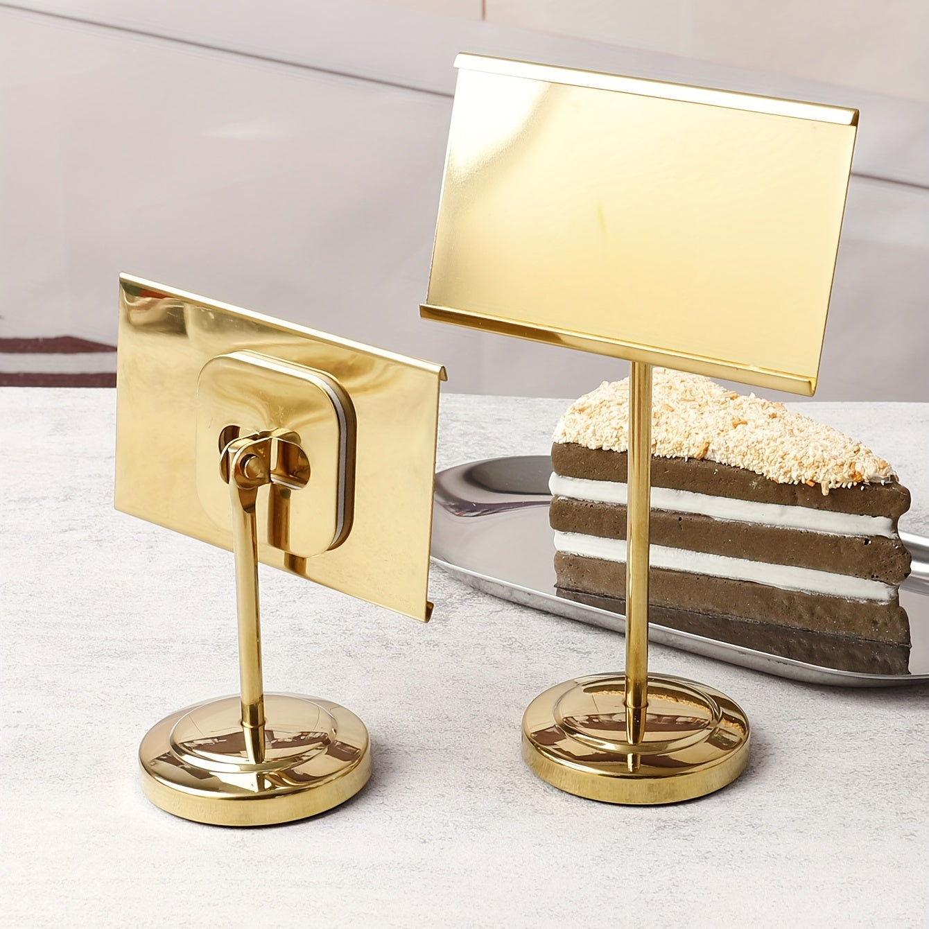 Stainless Steel Table Number Holder for Home and Office Decor