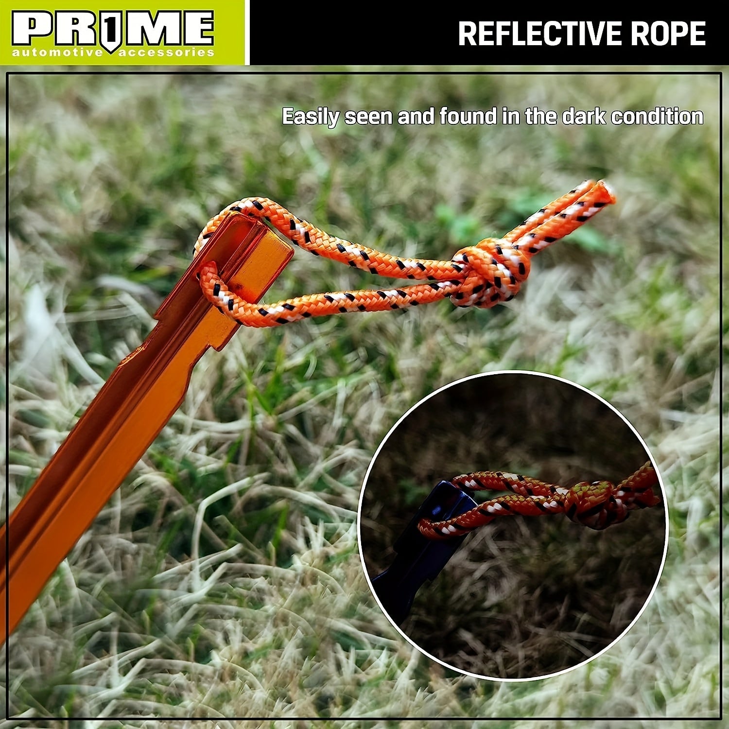 12pcs Colorful Aluminum Ground Nails with Reflective Rope for Camping