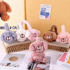 Cartoon Dog Winter Ear Cover Plush Fabric - Multiple Colors