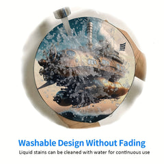 Spaceship Pattern Gaming Mousepad 20x20cm Rubber Border Mousepad