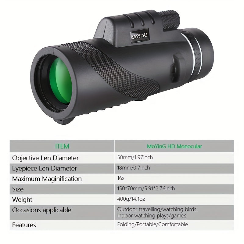 16x Magnification Monocular Telescope for Outdoor Sports
