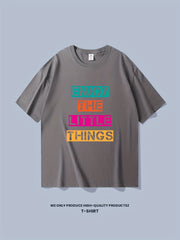 Solid Cotton Men's Graphic Crew Neck T-shirt Casual Comfy Tee