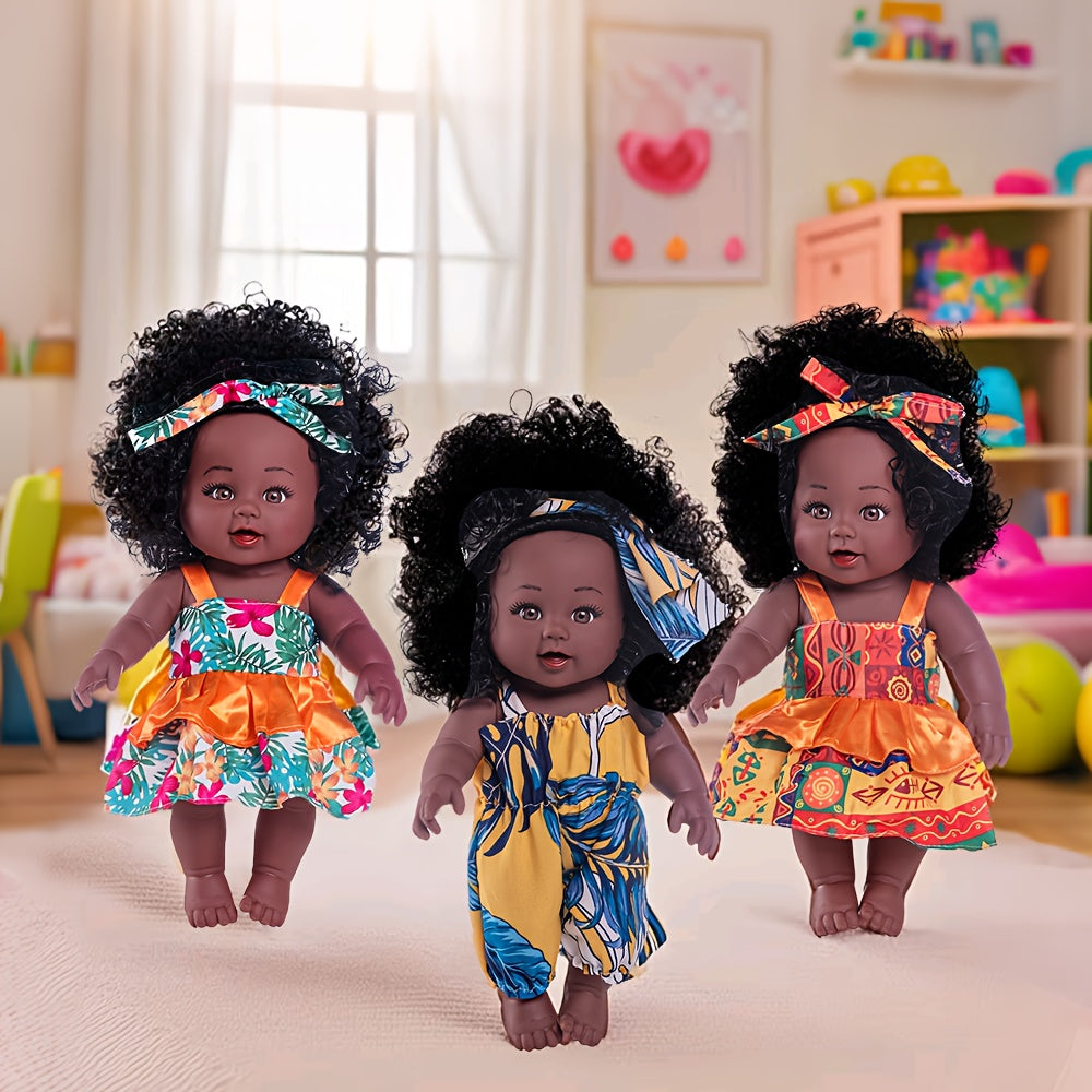 Stylish Reborn Doll with Curly Hair & Floral Dress Realistic Baby Doll