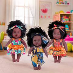 Stylish Reborn Doll with Curly Hair & Floral Dress Realistic Baby Doll