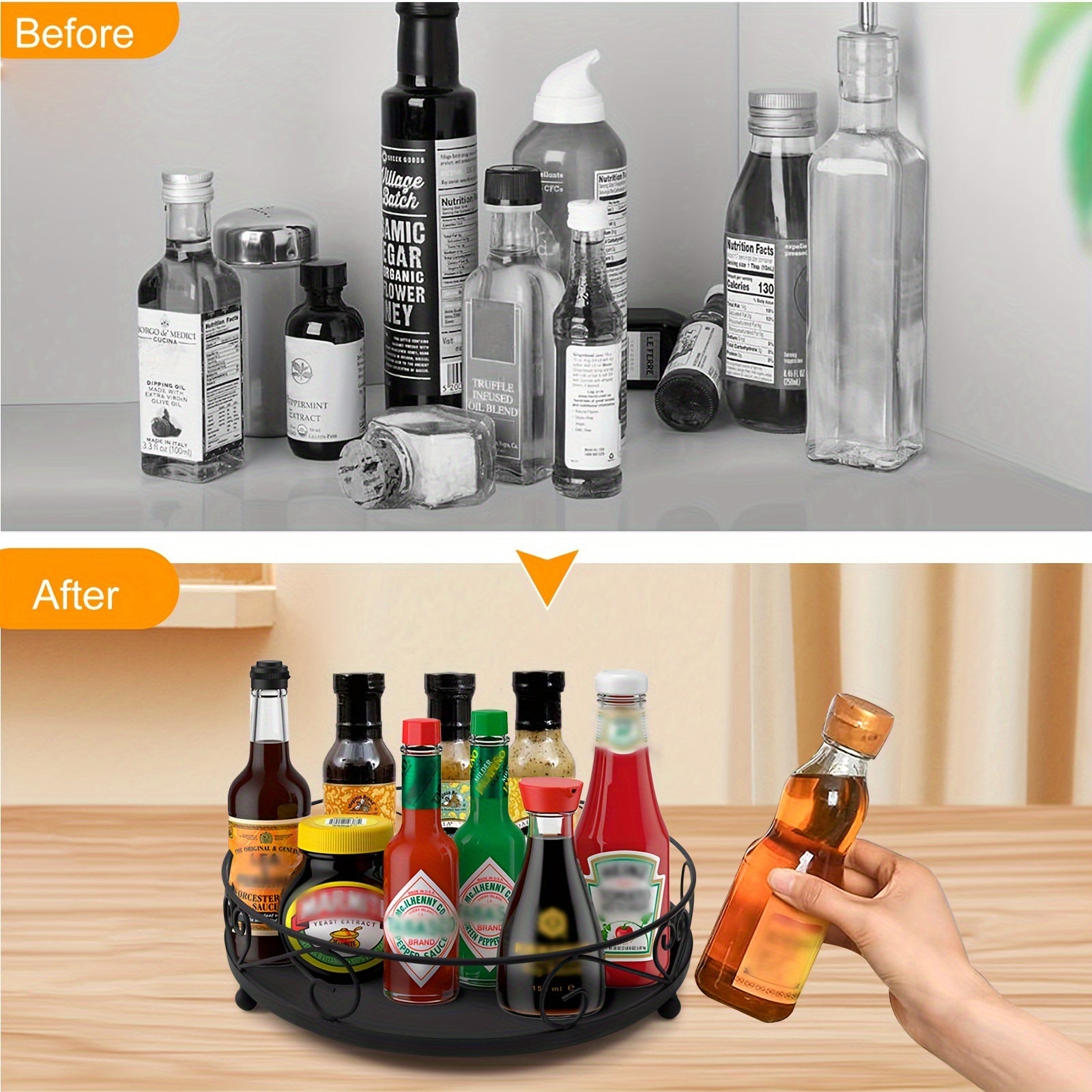 30 48 Cm Lazy Susan Organizer for Cabinet Metal Spice Rack