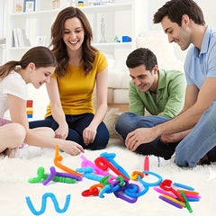 4pcs Stretching Tubes Relax Tension Toy Party Gift Green Red Pink Random