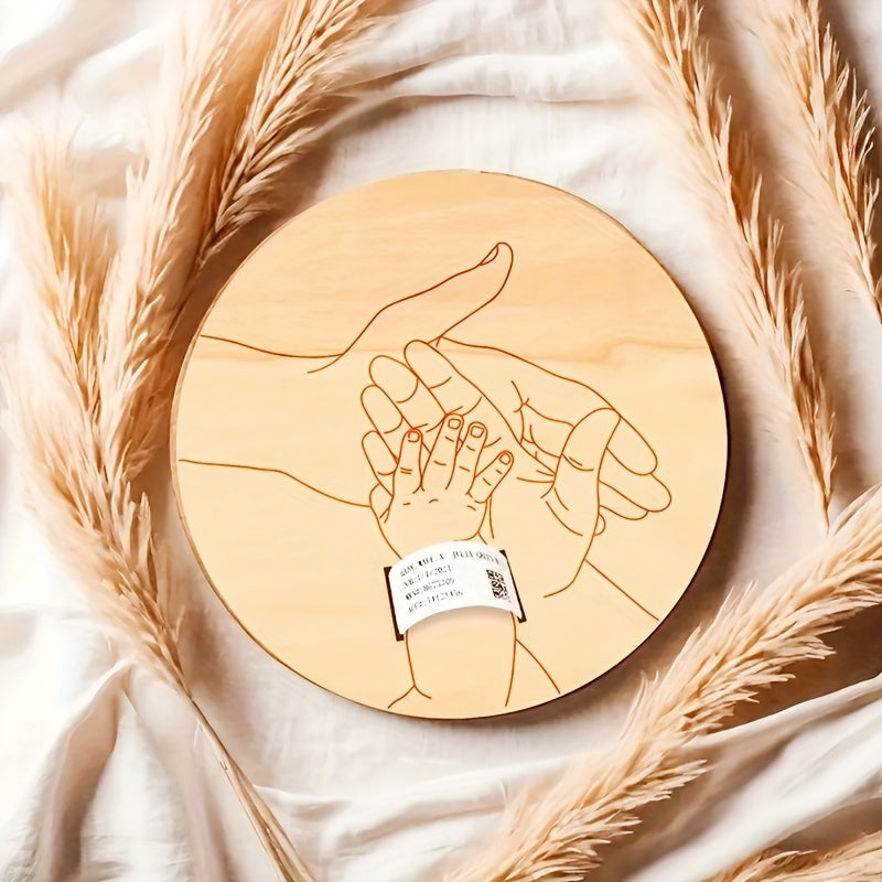 Wooden Laser Engraved Birth Bracelet Holder Keepsake Gift