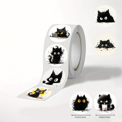 500pcs Little Cat Roll Stickers Vinyl Fun Decorative Decals
