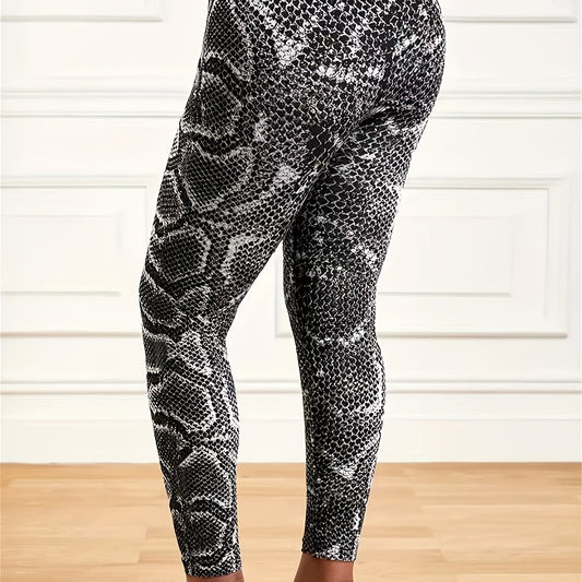 Snake Print High Waist Yoga Leggings Gym Tight Pants