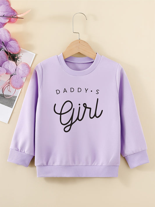 Girls' 'Daddy's Girl' Graphic Sweatshirt Round Neck Pullover
