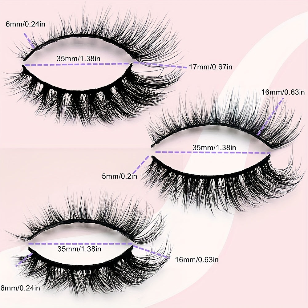 Fluffy 3D Faux Mink Eyelashes Soft Natural Thick Cat Eye Lashes