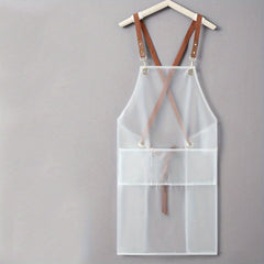 TPU Transparent Apron with Pockets & Stain Resistant Halter Apron
