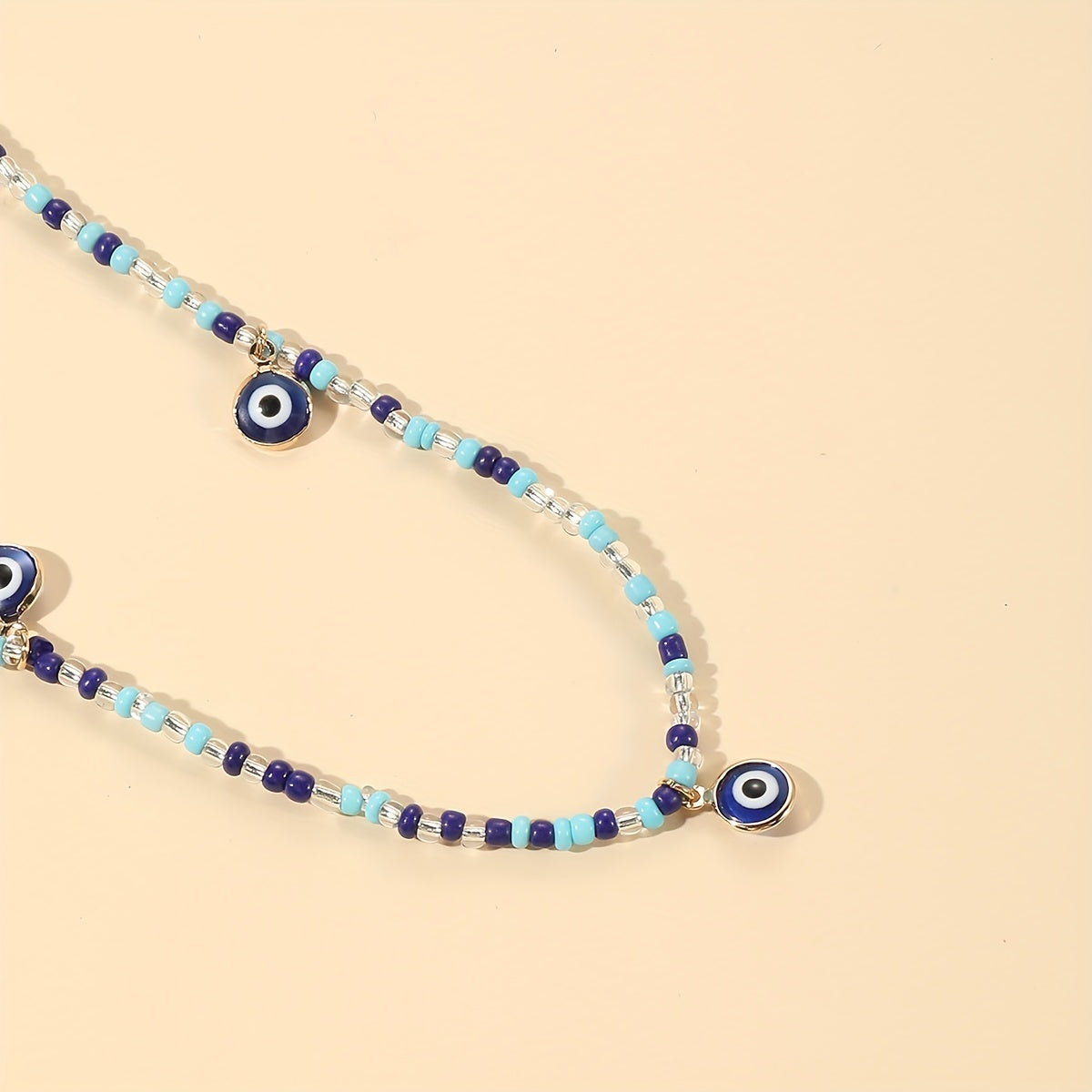 Bohemian Demon Eye Metal Beads Anklets