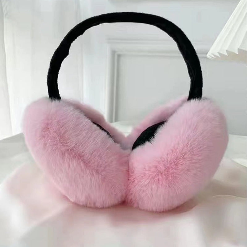 Women's Polyester Fleece Winter Earmuffs Foldable & Adjustable Hand Wash