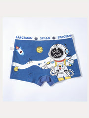 4pcs Astronaut Print Boxer Briefs for Boys