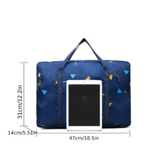 Large Capacity Zipper Luggage Bag Print Duffle Bag Portable Storage
