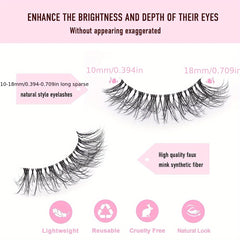 5 Pairs Cat Eye Lashes Wispy Natural Look D Curl 10 18mm
