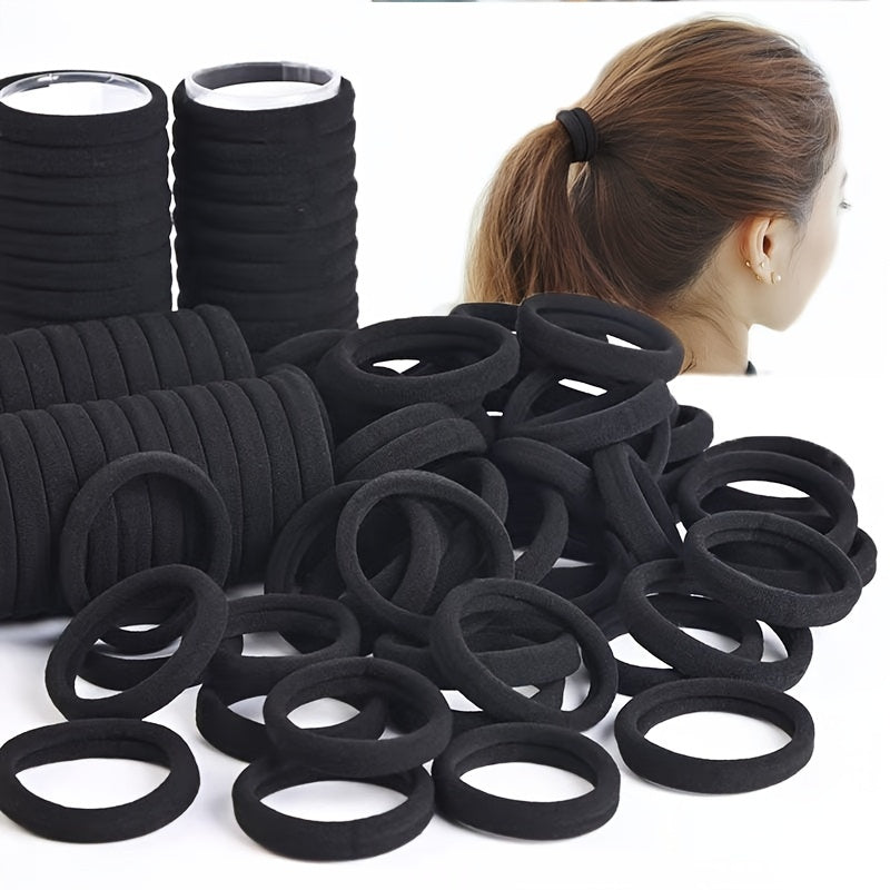 100 Pcs Seamless Thick Hair Tie Elastic Hair Accessories