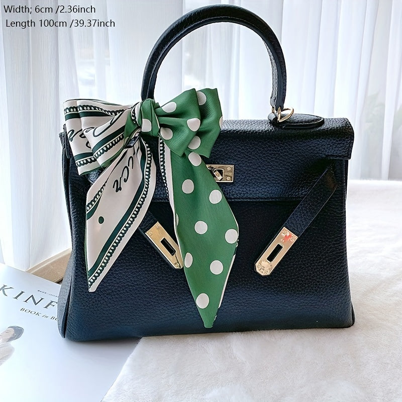 Polka Dot Print Ribbon Thin Scarf Hair Band Silk Hair Tie Hair Accessories